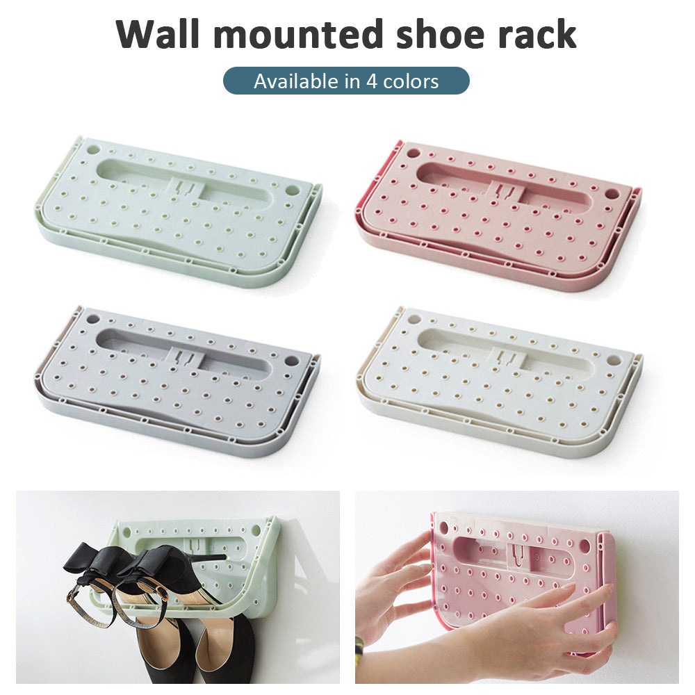 folding Shoe Rack Bathroom Wall-mounted Sneaker Rack Shoe Storage Box Household Shoe Storage Rack Save Space