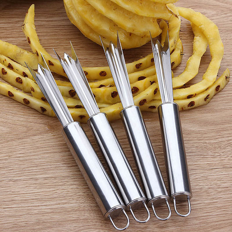 stainless steel Fruit Pineapple Peeler Easy Cleaning Slicers Portable Non-slip Pineapple Knife Fruit Salad Kitchen Tools