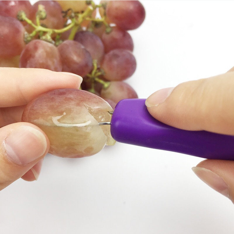 Cherry Cutter Portable Vegetable Fruit Tools Kitchen Gadgets Multifunctional 1Pcs Grape Skin Peeler Remover Grape Slicer