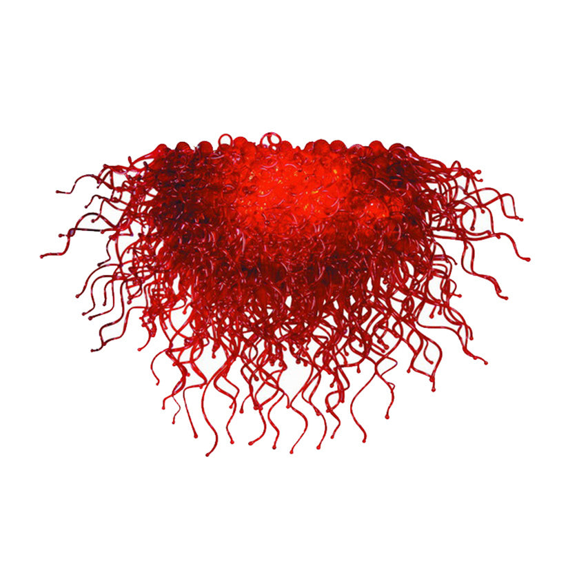 Modern Home Decoration Lamp Industrial Chandeliers Red Colored Hand Blown Glass Chandelier Lighting 100 By 100cm Bedroom Bedside Lamps office Led Li