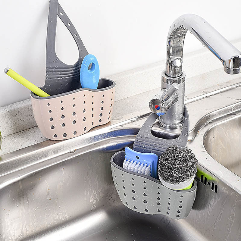 Basket Hanger Bathroom Accessories Kitchen Gadgets Cutlery Container Sink Storage Bag 1 PC Sink Basket Debris Storage Holder