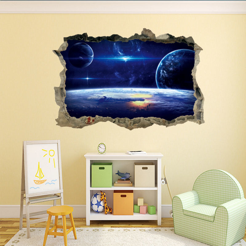 TV Sofa 3D Simulation Scenery Wall Stickers Decal Kids Rooms Charming Romantic Home Decor Wallpaper Hotel