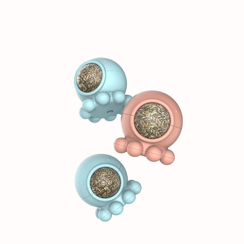 Octopus Catnip Toy Ball Licking Fun 360Â° Rotating Molar Teeth Cleaner Mutian Polygonum Pet Supplies Cat Toy