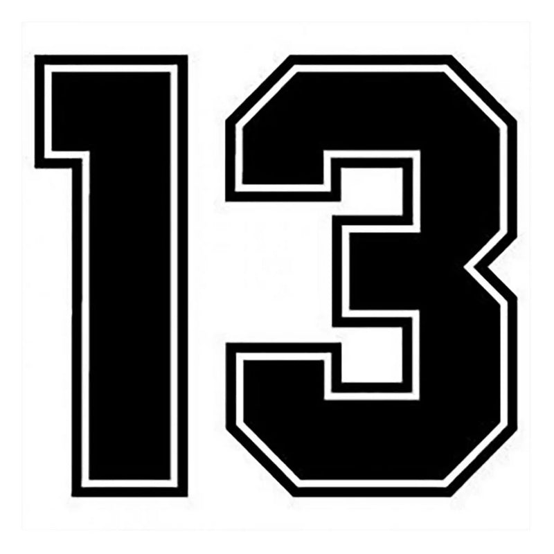 Number 13 funny car sticker vinyl decal silver-black for auto car stickers styling car decoration