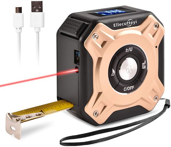 Electronics Laser Tape Measure 2-in-1 Electronics,L 40m,T 5m,Multifunctional L D Meter with LCD Digital Display for Distance Area Volume