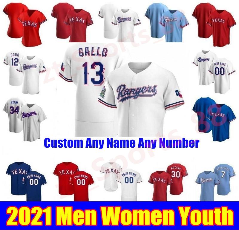 2021 Texas Men Women kids youth Baseball Jerseys Joey Gallo Authentic Rougned Odor Choo Elvis Andrus Ronald Guzman Adrian Alexis Rangers jersey