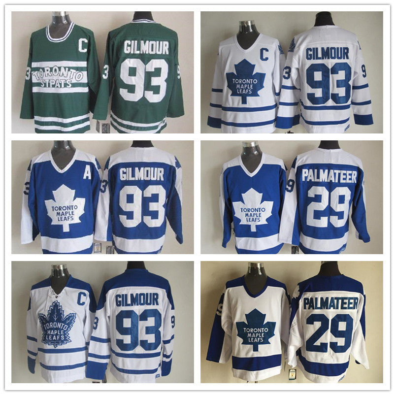 Best 93 Doug Gilmour Jerseys Men Toronto Maple Leafs 64 Stanleycup 29 Felix Potvin 29 Mike Palmateer Hockey Vintage Classic shirt uniform