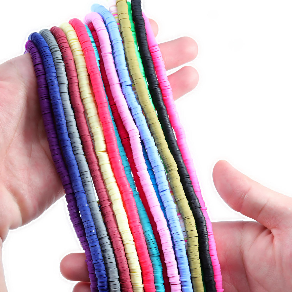 6mm Flat Round Polymer Clay Beads Handmade Clay Beads For DIY Jewelry Making Bracelet Mixed Colo