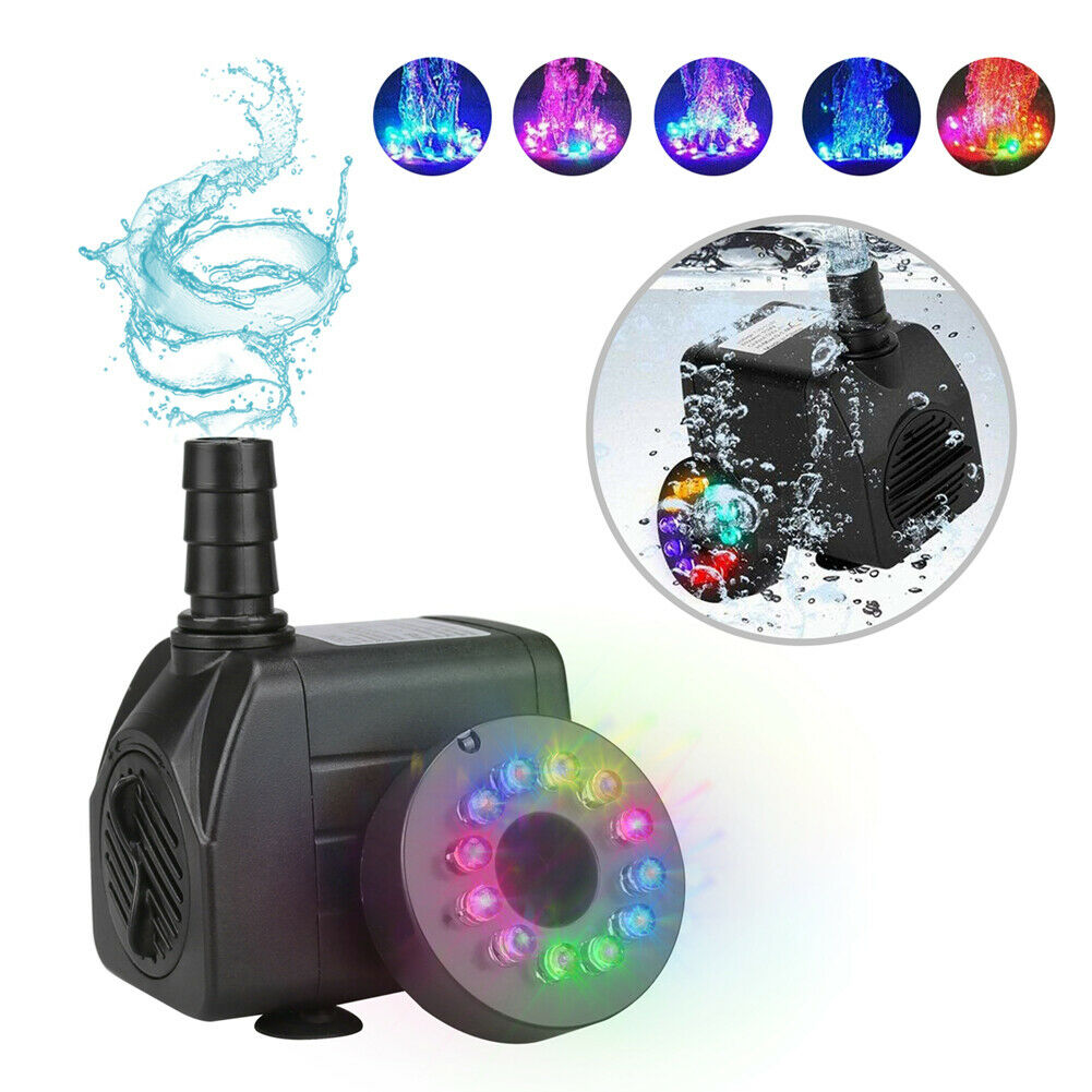 8W-10W 4-12Led Aqua Pump Water Feature Fish Pond Aquarium Tank Waterfall Pump Outdoor Fountain