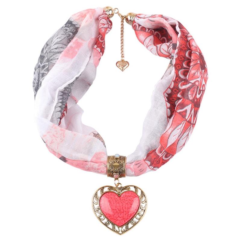 Scarves Design Fashion Autumn Women Chiffon Necklace Scarf Boho Beach Shawl Heart Love National Style Wrap Gift For