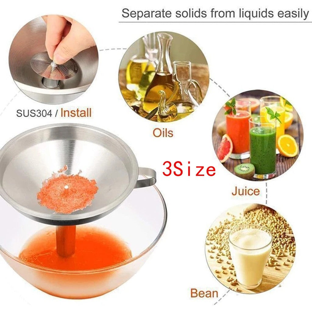 Stainless steel liquid from stainless steel to the liquid from the bottle liquor bottle the stainless steel funnel is easy to store, savings