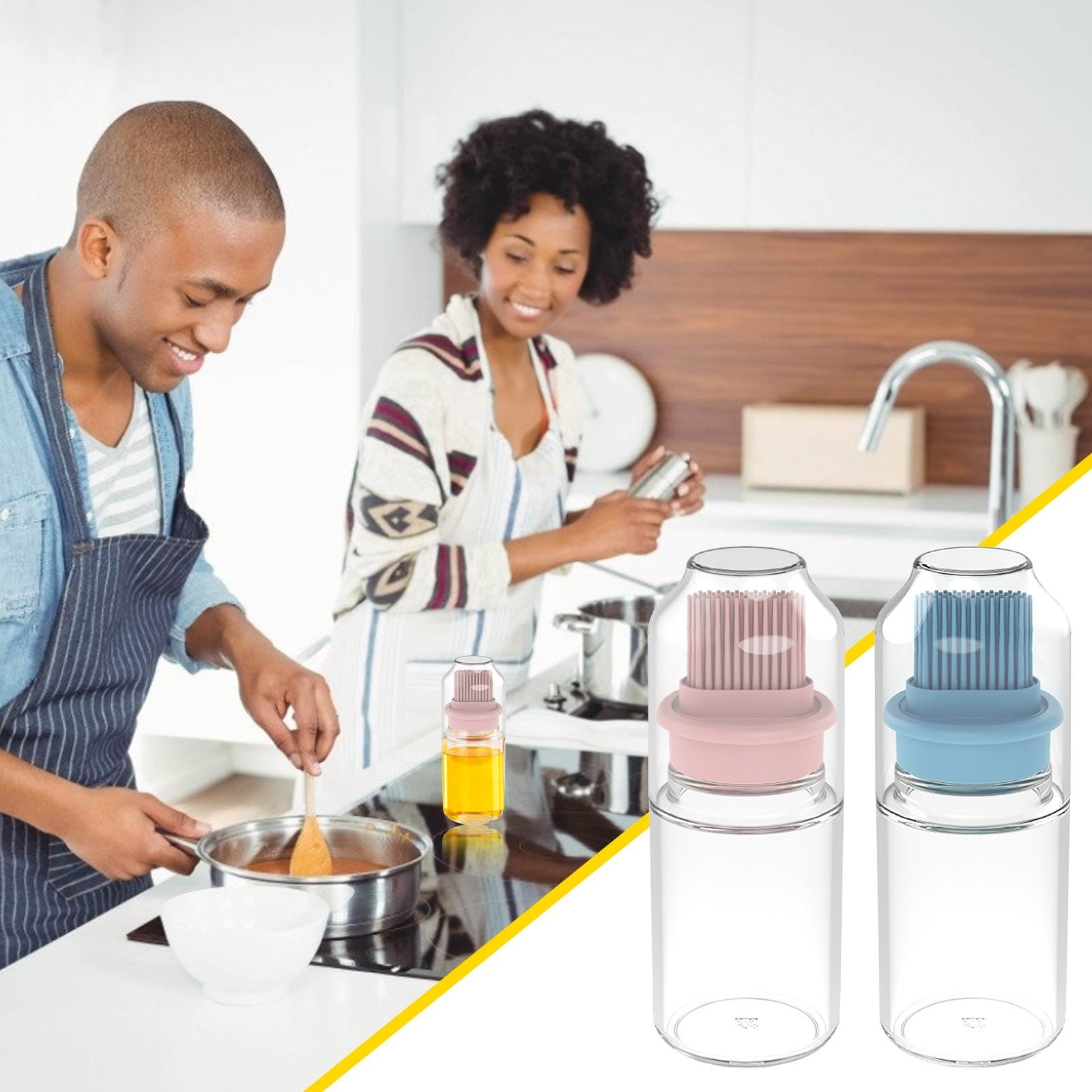 1-2 Poultry cooked oil brush glass oil bottle with barbecue lid silicone brush with scaling sauce butter brush cook accessory