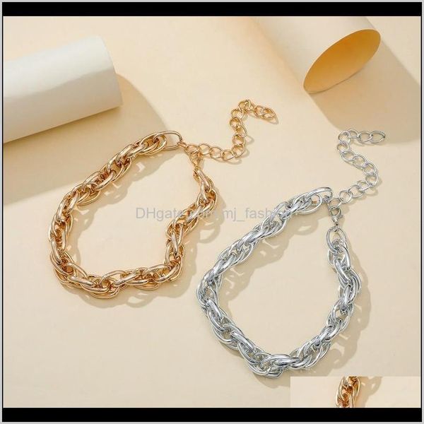 Chokers Necklaces & Pendants Jewelryhip Personality Trend Simplicity Short Style Twist Thick Chain Fashion Hip Hop Necklace Drop Delivery 20