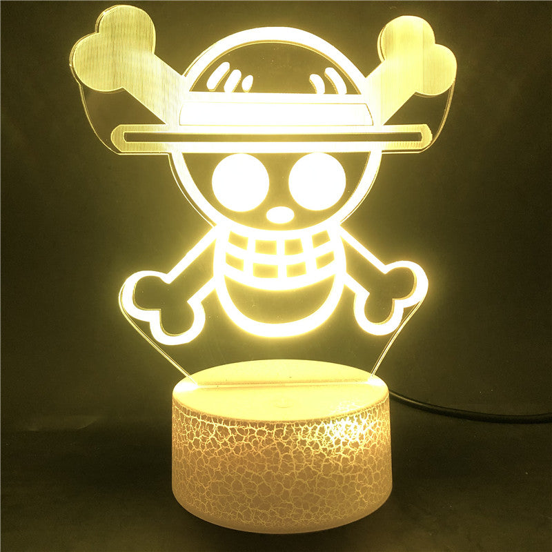 Bedroom Night Light LED 3D Desk Lamp USB Nightlight Kids Bluetooth Base Anime ONE PIECE Multi-Color for Child Gifts Home Decor Dropshipping