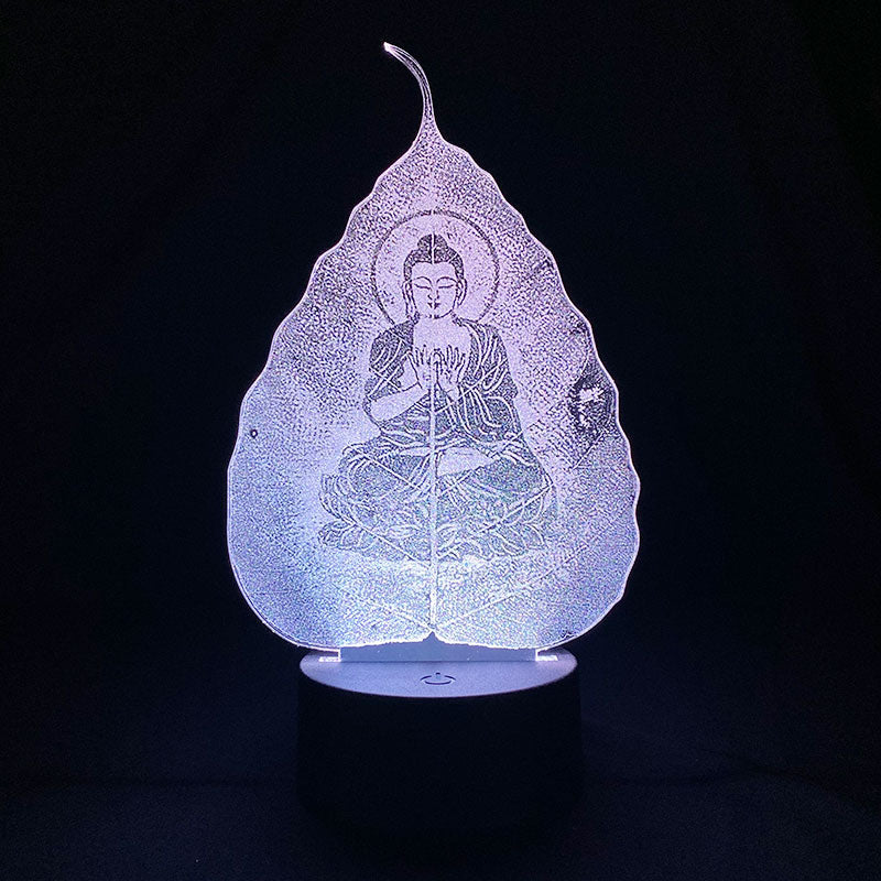 3D Night Sensor Light LED the Lord Budda Figure Desk Lamp USB Nightlight Atmosphere Decor for Buddhists Gathering Sincere Gift