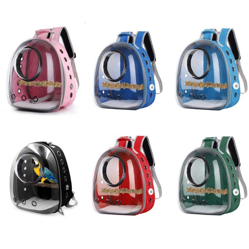 Backpack Parrot Carrier Travel Cage Birds Breathable Transparent Space 20CA