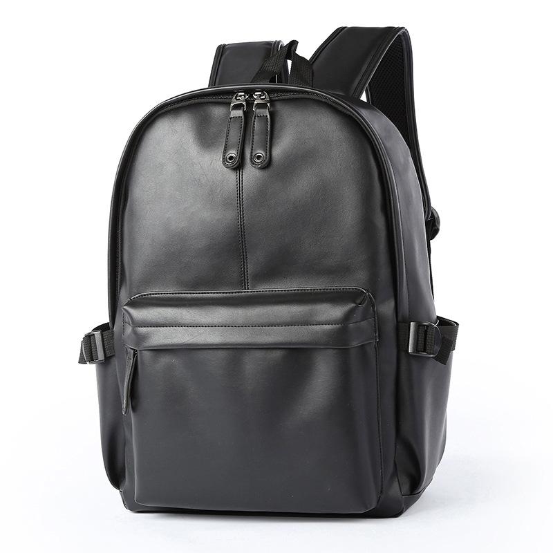 Men&#039;s Backpack PU Leather Vintage Laptop Travel Bags College Student Schoolbag Bookbag Casual