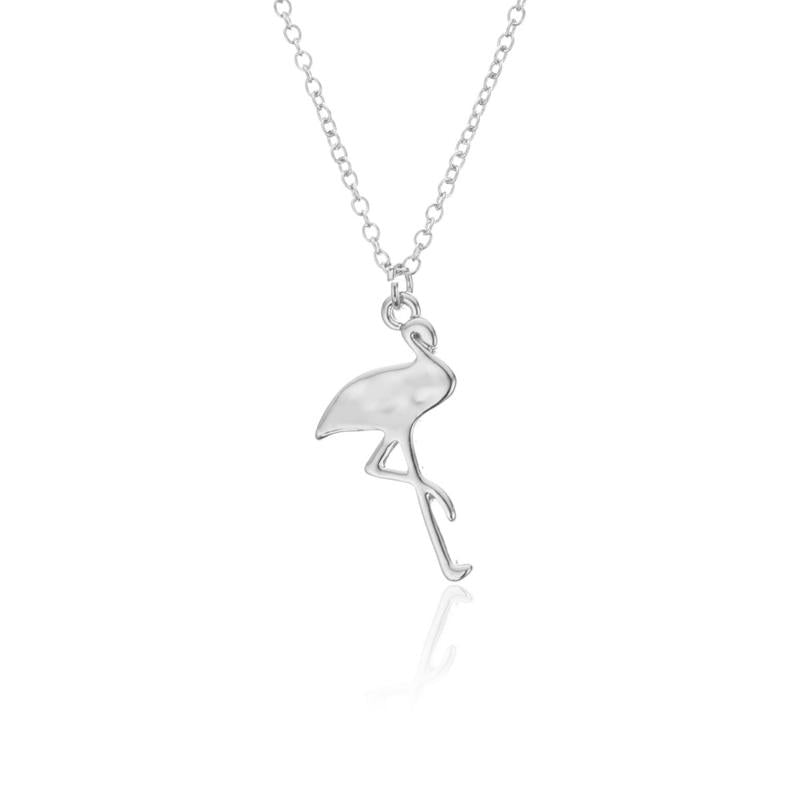 Silvery Cute Small Flamingo Animal Necklaces Pendants Lovely Charms Choker For Women Birthday Gifts Jewelry Wholesales Pendant