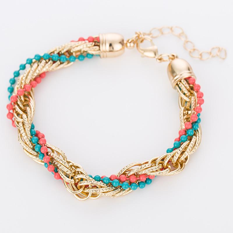 Style Bracelet Lady Rice Bead Hand Knitting Bohemian Jewelry Link, Chain