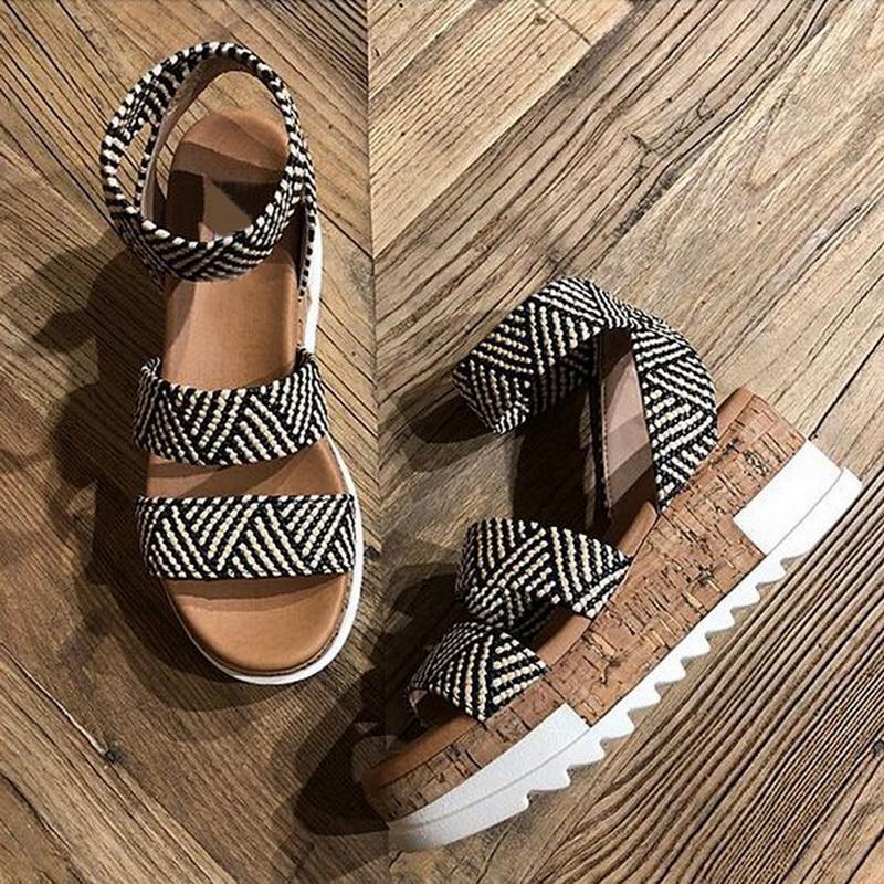 Candy Color Sandals Women Ankle Strap Stretch Fabric Flats Shoes Slip On Summer Female Plus Size 43 Sandalias Mujer 2021