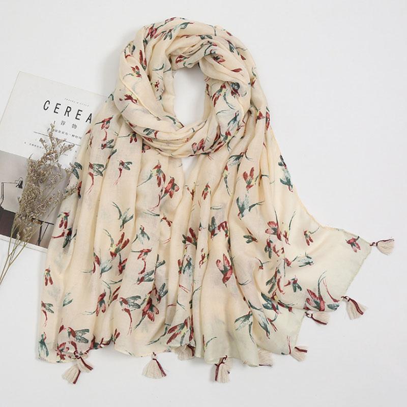 Women&#039;s Hijabs Scarves Fashion Print Shawls Female Warm Cotton Bandana Spring Autumn Scarf Lady Gift
