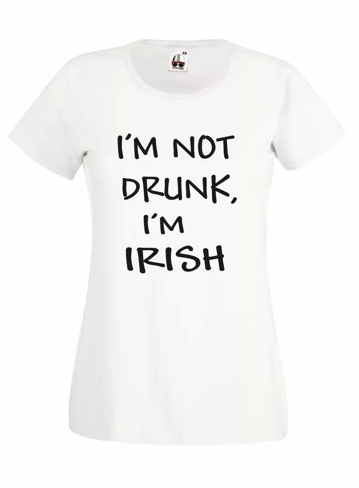 T-Shirt Shirt j673 I am not drunk I am Irish Beer Beer Shirt Cotton Woman