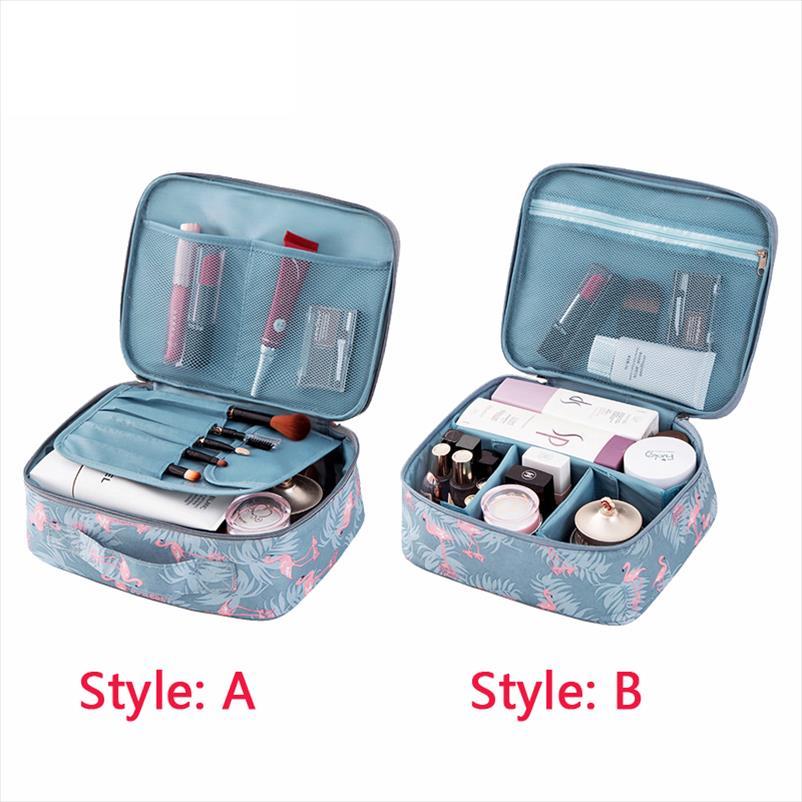 Brand Flamingo Travel Portable Cosmetic Bag Diy Organizer Makeup For Women Cosmetics Men Shaving Kit Free