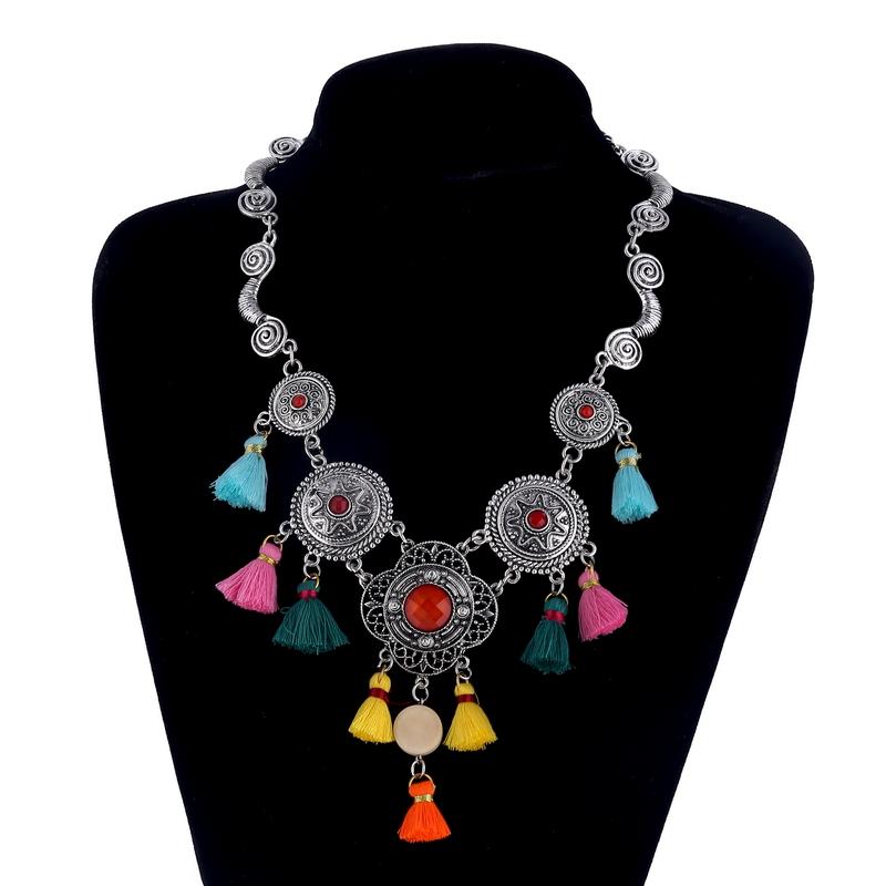 Pendant Necklaces LOVBEAFAS Bohemian Maxi Statement Collar Necklace Women Ethnic Tassel Jewelry Boho Collier Vintage Choker Fashion