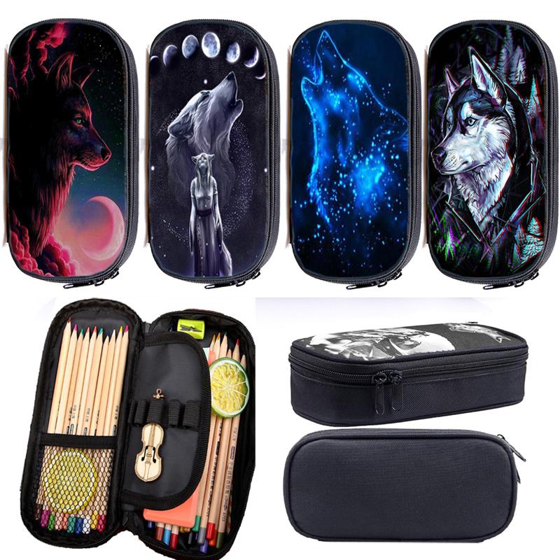 Cosmetic Bags & Cases 3D Animal Lion Wolf Pencil Bag For School Girls Boys Case High Quality Box Children Daily Pencase Gifts