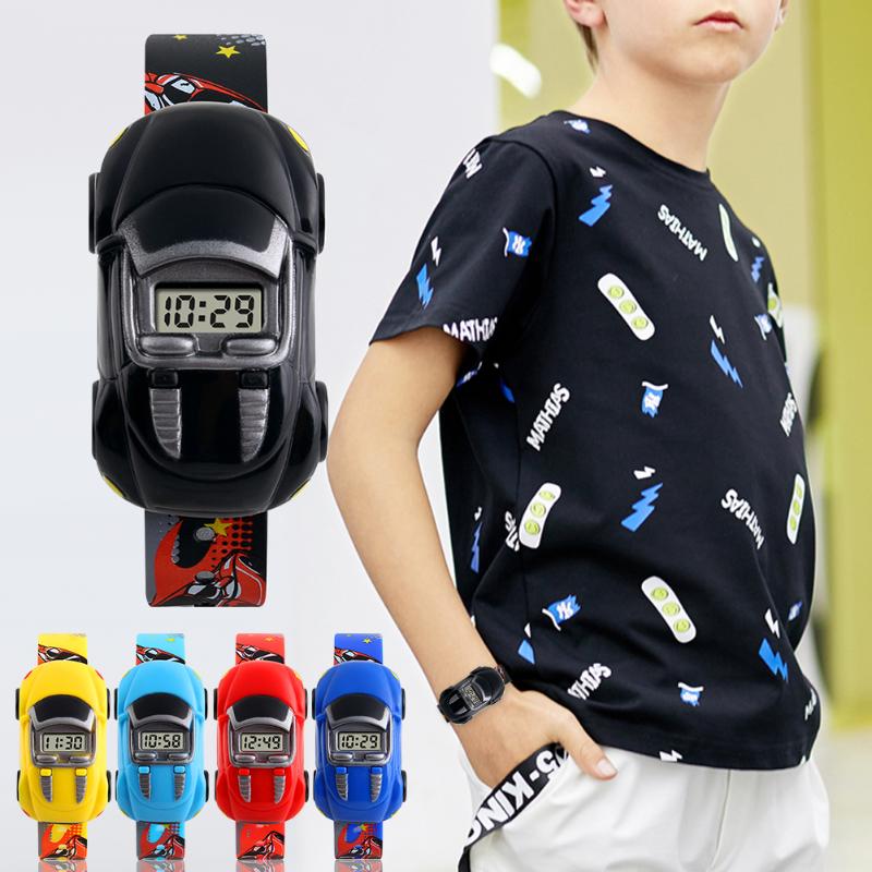 Wristwatches Fashion Electronic Watch Cartoon Car Children Toy Boy Baby Innovation Shape Kids Christmas Gift
