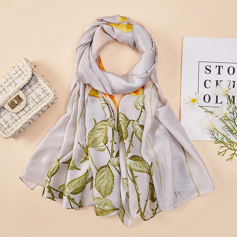 Scarves Spanish Ladies Printed Shawl Breathable Shade Fashion Thin Silk Sell Well Diverse And Beautiful
