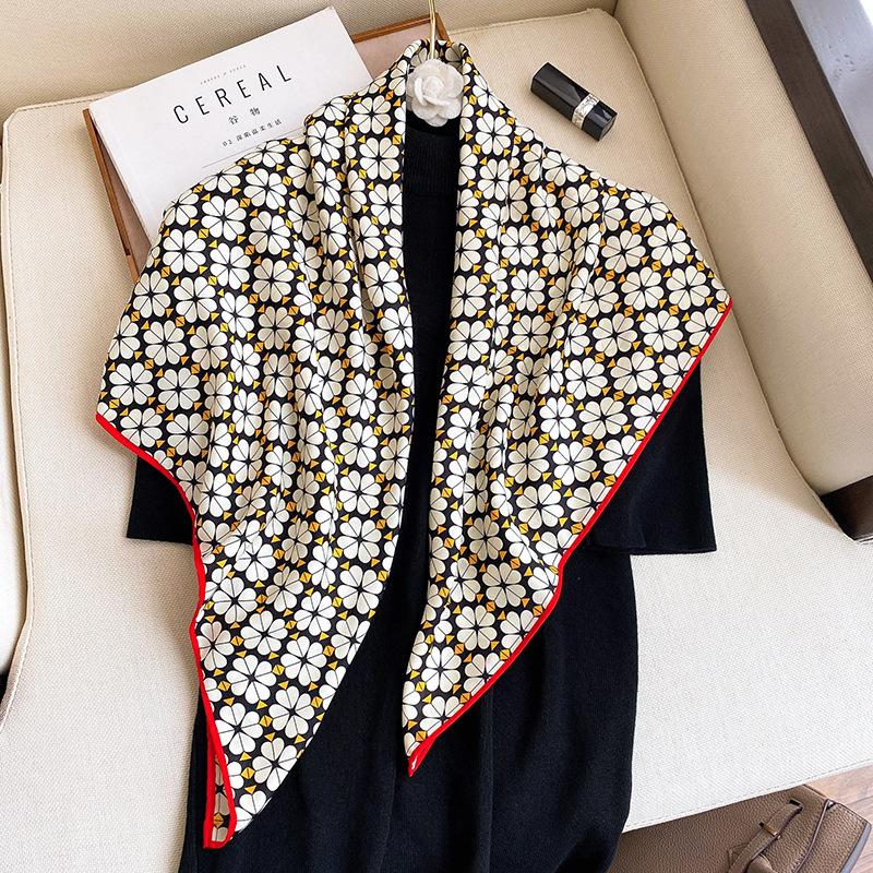 Scarves Spring And Autumn Style All Kinds Of 90 Twill Silk Big Square Scarf Women Summer Air Conditioning Shawl Dual Use