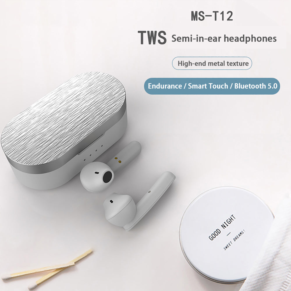 Wireless Headphones BT5.0 T12 TWS Bluetooth Earphones HiFi Stereo LED Display Touch Control IPX5 Waterproof Earbuds For IPhone 12 Pro Max Huawei Xia