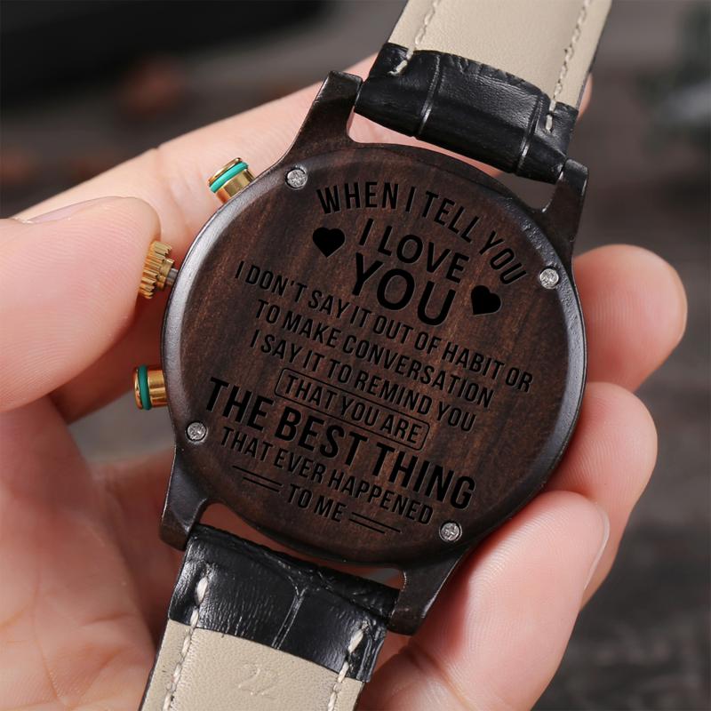 Wristwatches When I Tell You Love Luxury Waterproof Engraved Watches Sport Men Military Birthday Anniversary Gifts