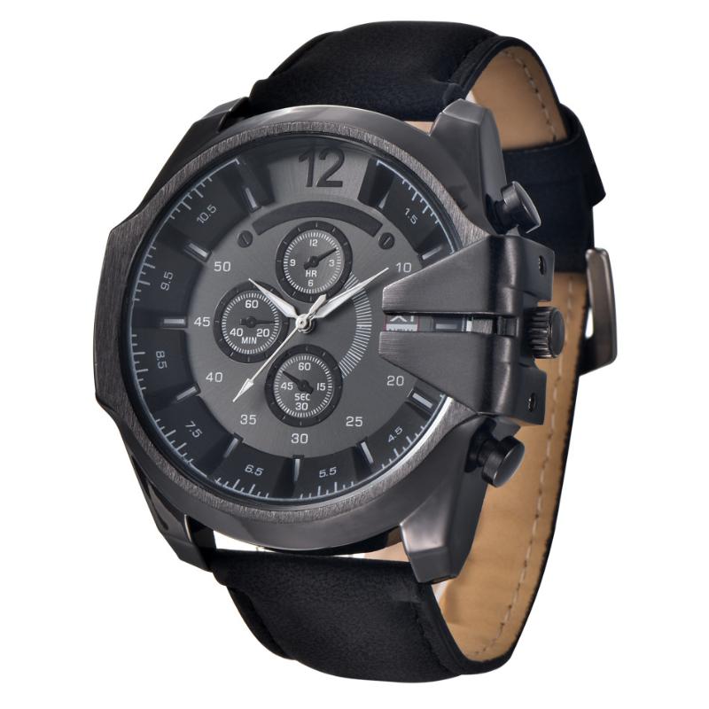 Wristwatches Watches Mens Alloy Case Leather Band Quartz Watch Fashion Clock Men Sports Leisure Gifts Wristwatch