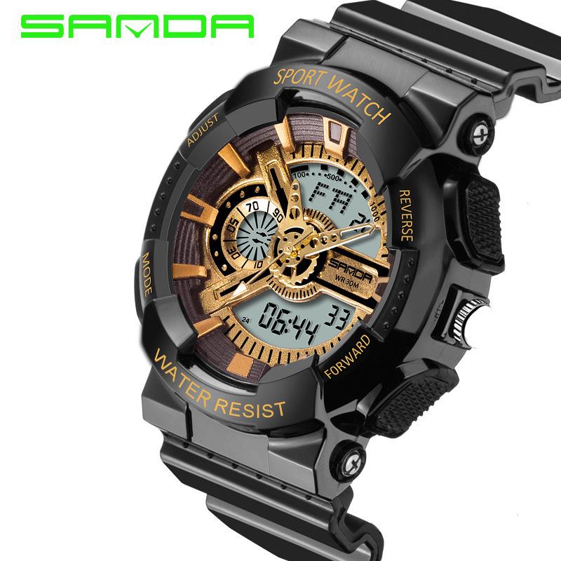 Wristwatches Sanda Fashion Mens Digital Watches Waterproof Outdoor Children&#039;s Electronic Sport Watch G-style Military Relojes Hombre Gifts
