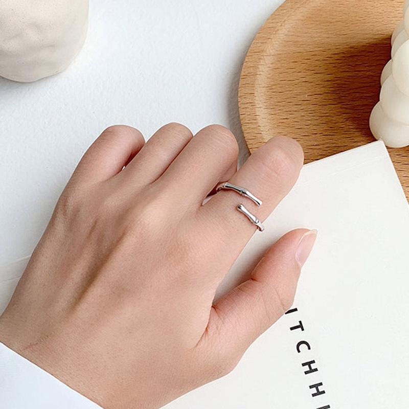 Cluster Rings Bamboo Open For Women Adjustable Simple Korean Fashion Female Creative Charm Girlfriend Gift Jewelry BOYULIGE
