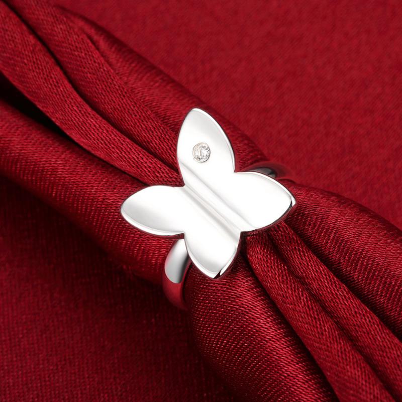 Cluster Rings Factory Direct 925 Sterling Silver For Women Wedding Crystal Butterfly Fashion Party Gifts Girl Jewelry Engagement Ring