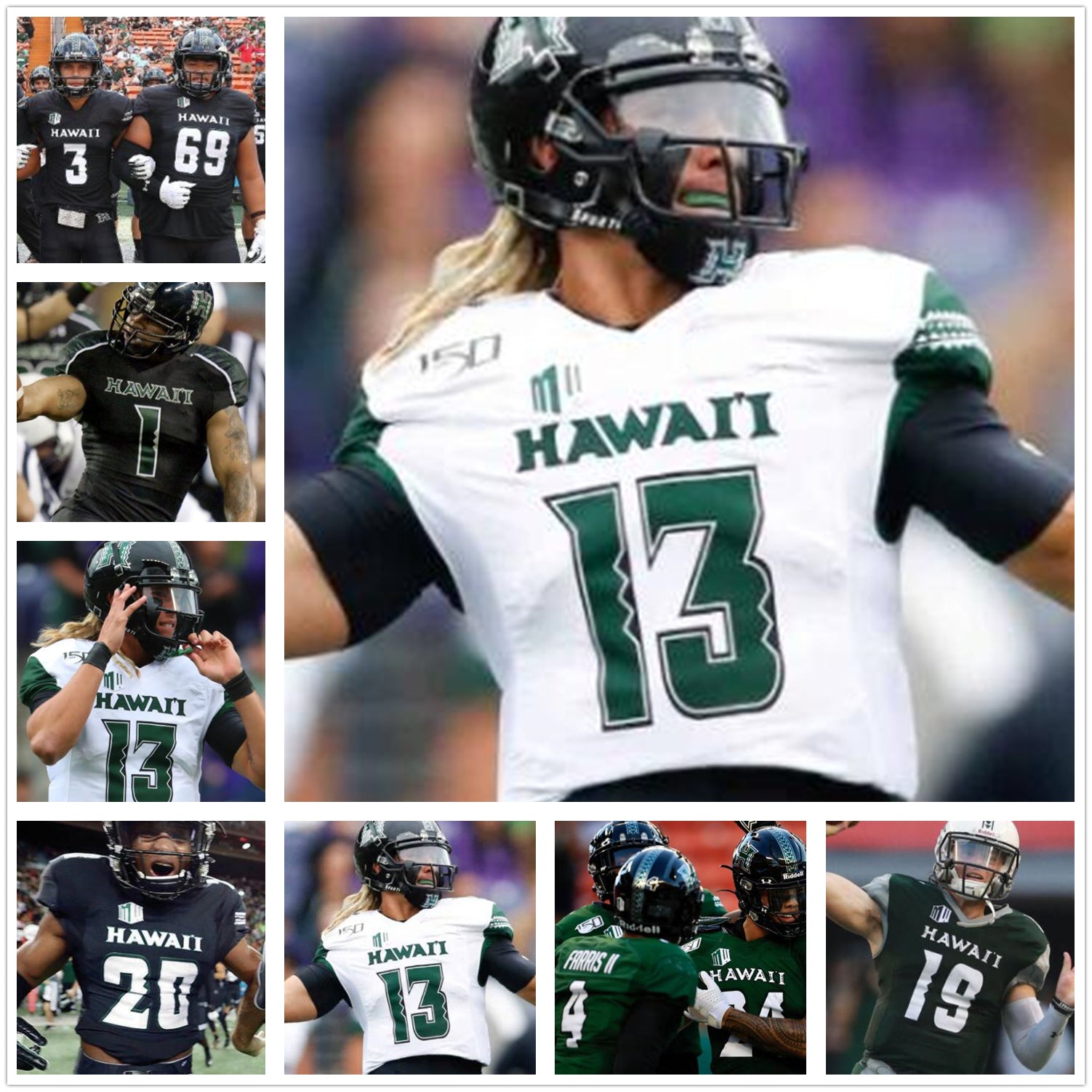 Custom Hawaii 13 Cole McDonald Jersey NCAA Football College 26 Miles Reed 6 Cedric Byrd II 23 Jared Smart mens women youth all stitched