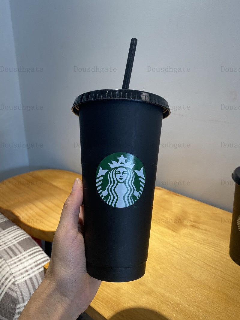The mermaid Starbucks 24 Oz Plastic Beverage Juice Cup And Straw Magic Coffee Cup Custom Starbucks Plastic Cup, You Can Customize The Logo