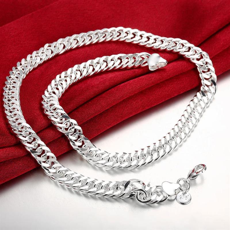 Chains 925 Sterling Silver Necklaces For Man&#039;s Men Charm Jewelry 20-24 Inch 10MM Classic Chain Wedding Party Christmas Gift