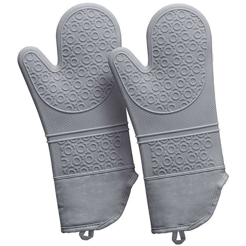 Oven Mitts Silicone Mitts: 500 F Heat Resistant Kitchen Mittens Non Slip Pot Holders Flexible Gloves, Pack Of 2