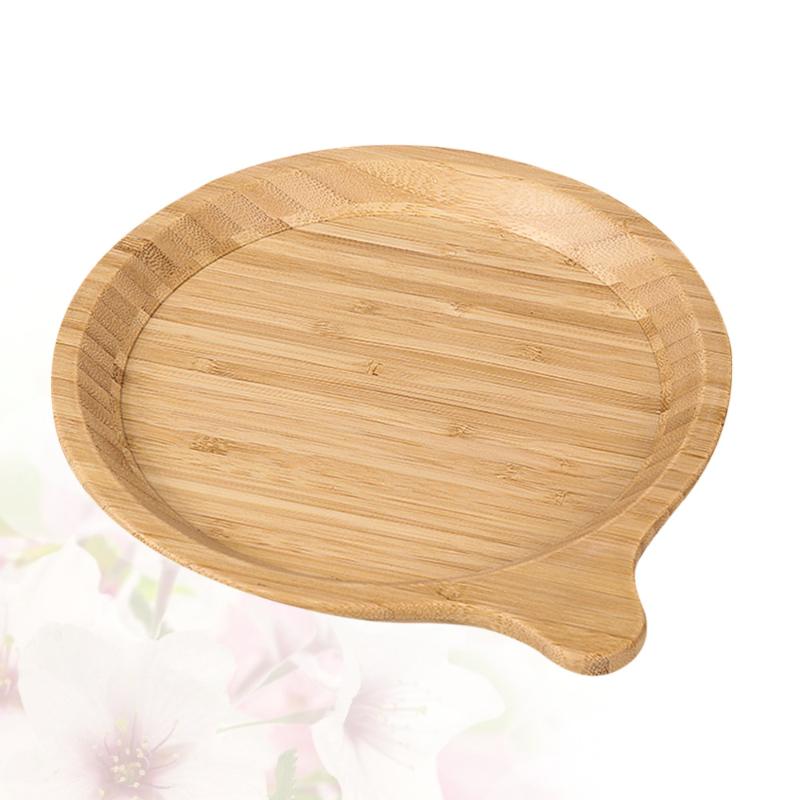 Dishes & Plates Bamboo Round Dessert Plate With Handle Serving Tray Fruits Dish Platter For Home Party