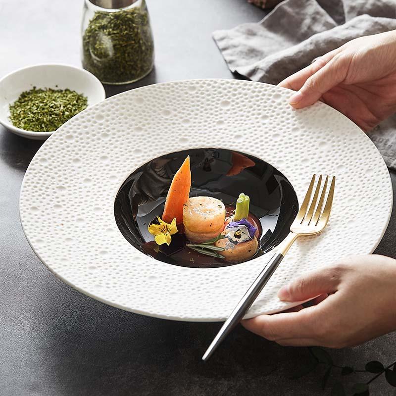 Dishes & Plates Nordic Creative Tableware Straw Hat Plate White Western Restaurant Deep Soup Pasta Salad Artistic Sashimi