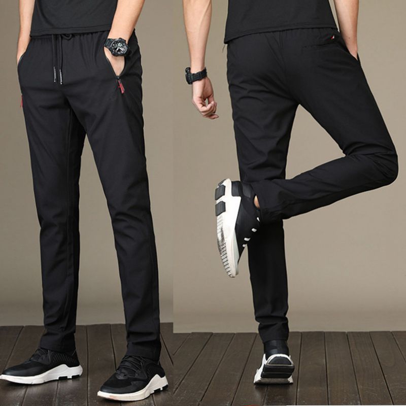 Spring 2021 and Summer Men&#039;s Casual Pants Elastic Quick Drying Korean Youth Slim Sports