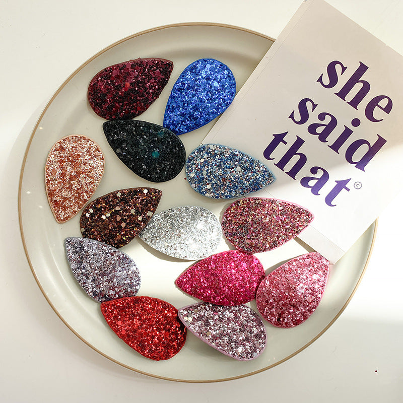 Girls Hair Oval Clips Children Candy color sequins No Slip Metal Snap Barrettes for Kids Teens Women Cute Color Cartoon Design Pins 211911