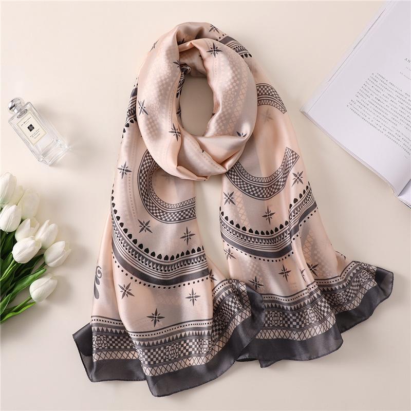 Bandanas 2021 Silk Scarf Women Printed Scarves Large Shawls Wraps Long Ladies Female Satin Bandana Hijab Foulard
