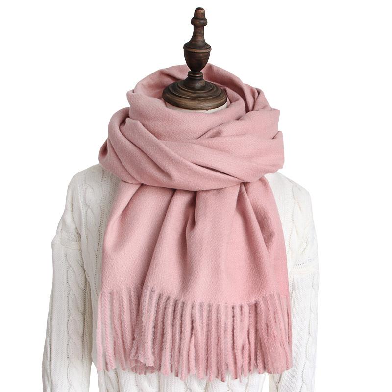 Bandanas Fashion Women Oversize Cashmere Plain Scarf Winter Warm Thick Heavy Large Long Shawl Blanket Wraps Stole 200x70cm