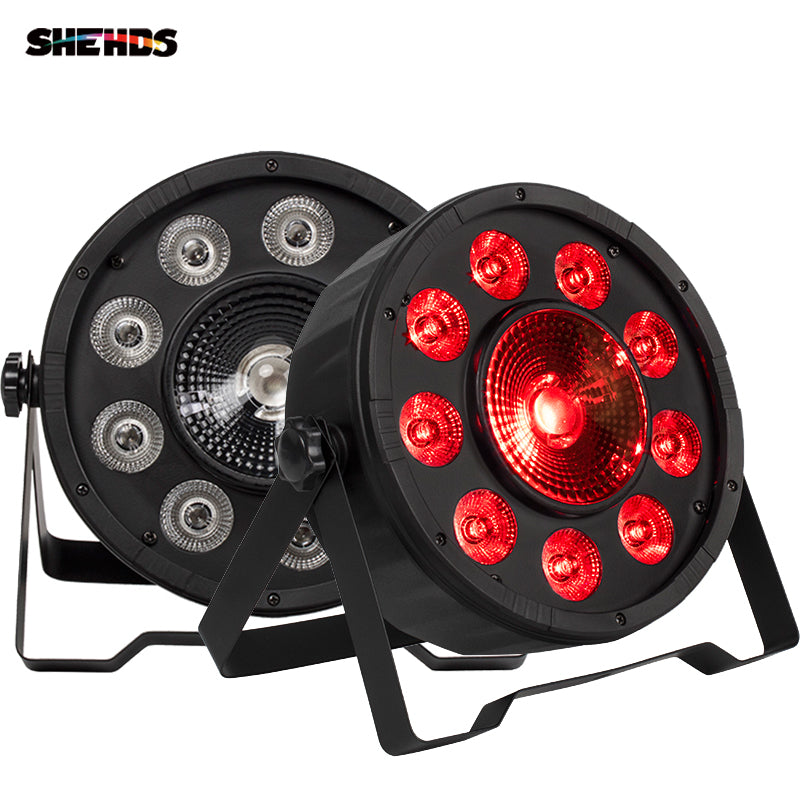 SHEHDS Par Lights 4PCS LED Flat 9x10W+30W RGB Lighting For DMX512 Stage Effect Professional DJ Equipment And Party Dance Floor Disco Fast Delivery