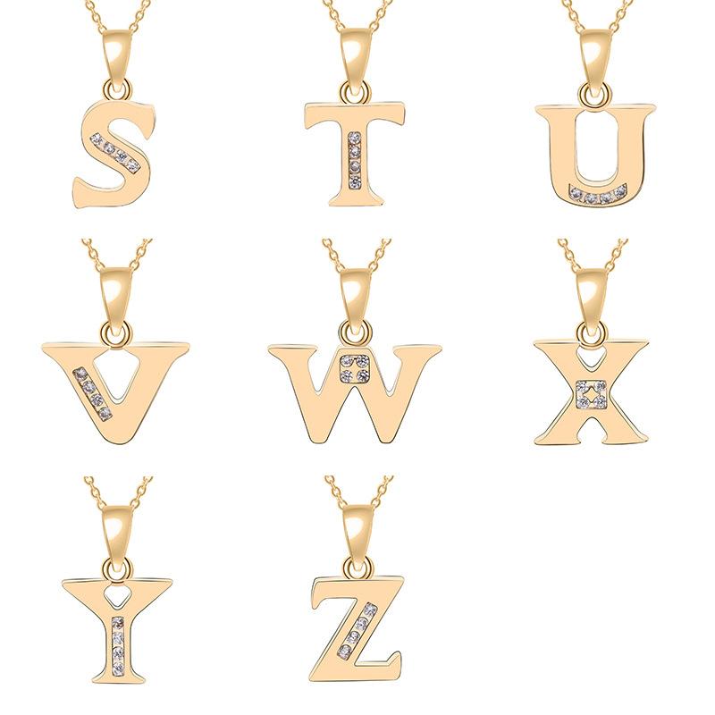 Pendant Necklaces All 26 English Letters Fashion Lucky Necklace Alphabet Initial Sign Mother Friend Family Name Gift Jewelry